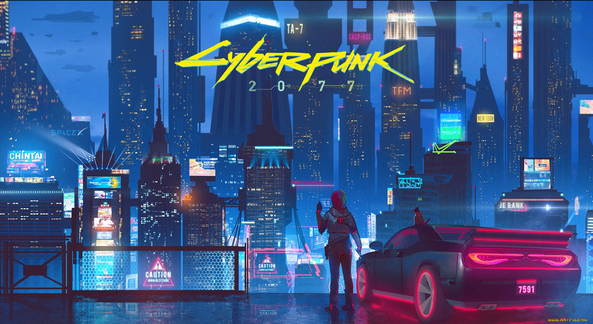 Обои Видео Игры Cyberpunk 2077, обои для рабочего стола, фотографии видео  игры, cyberpunk 2077, cyberpunk, 2077, девушка, машина, город, огни, ночь  Обои для рабочего стола, скачать обои картинки заставки на рабочий стол.